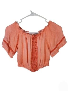2152 * Raya Sun Crop Top Neon Orange Size S